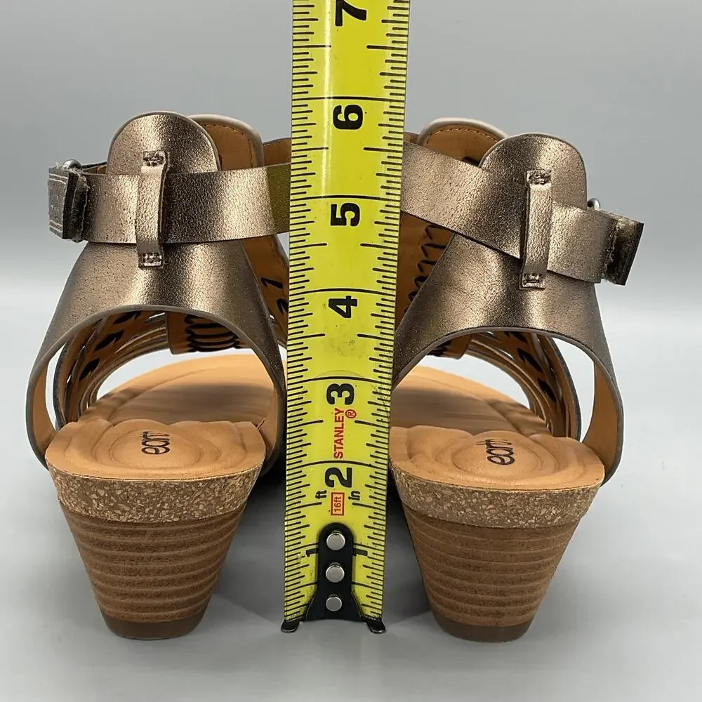 NEW earth Women’s Hattie Fisherman Wedge Sandals Pewter Size 7.5M